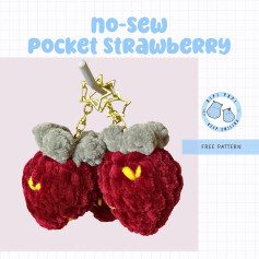 no sew pocket strawberry free crochet pattern