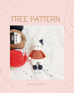 noel cat free crochet pattern