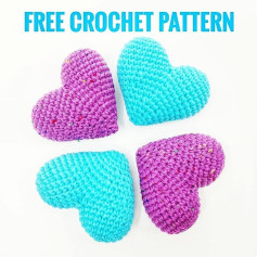Purple blue heart crochet pattern