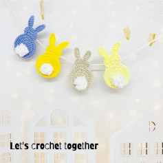 Rabbit crochet pattern to decorate the Christmas tree