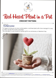 red heart plant in a pot crochet pattern