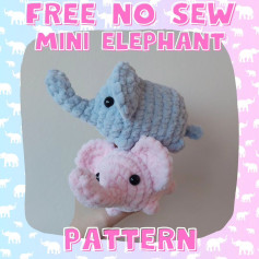 Tadaaa ✨️ pattern release time! This mini no-sew elephant is my new favorite mini! 🐘