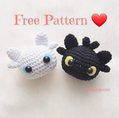 Toothless dragon head free crochet pattern