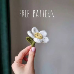 White five-petal flower crochet pattern