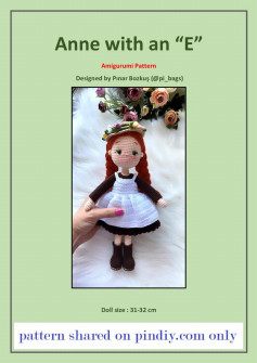 anne with an E crochet pattern Baby girl doll crochet pattern