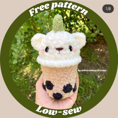 Bear milk tea cup crochet pattern