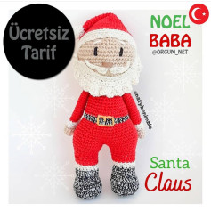 Beyaz sakallı Noel Baba tığ işi modeli