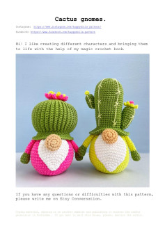 Cactus gnomes crochet pattern