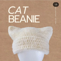 Cat beanie hat crochet pattern