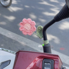 Chart móc hoa buộc chân gương xe máy