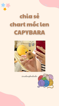 Chart móc len móc khóa capybara