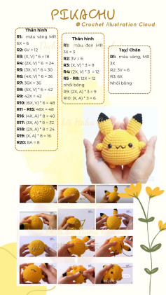 Chart móc pikachu tròn