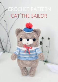 crochet pattern cat the sailor