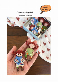 CROCHET PATTERN “ Miniature Pippi Doll “