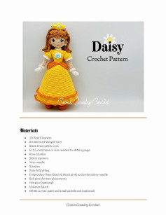 daisy girl doll crochet pattern