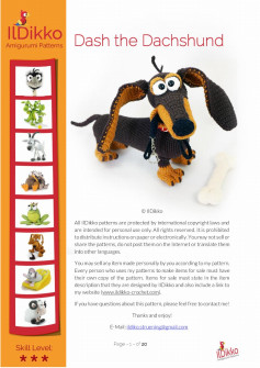 Dash the Dachshund dog crochet pattern