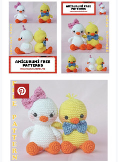 duck crochet pattern with bow tie