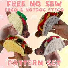 free no sew taco hotdog stego pattern set