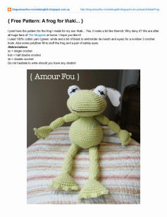 Free Pattern: A frog for Iñaki