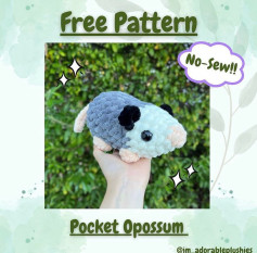 free pattern no sew pocket opossum