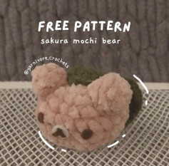 free pattern sakura mochi bear