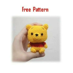 free pattern yellow bear with a red shirt