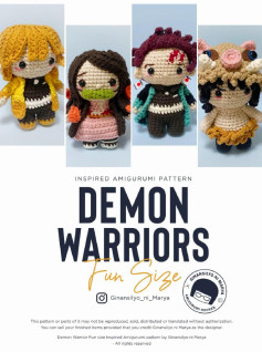 inspired amigugumi pattern demon warriors fun size