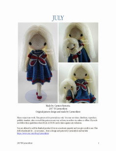 JULY doll crochet pattern