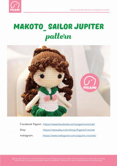 makoto sailor jupiter pattern doll girl