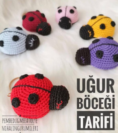 Mini minnak Uğur böceği anahtarlık yapmak istiyorsanız yazılı tarif için ekranı kaydırmanız yeterli 🐞