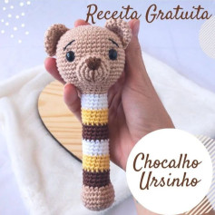 Padrão de crochê de chocalho de urso