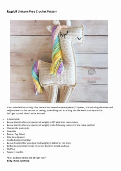 Ragdoll Unicorn Free Crochet Pattern