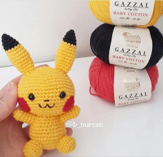 sarı pikachu tığ işi modeli