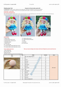 sleeping angel hana crochet pattern girl doll