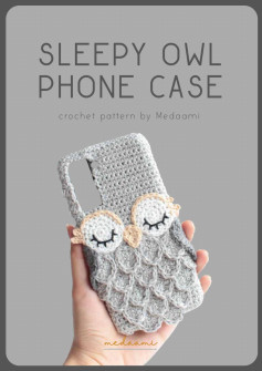 Sleepy owl phone case crochet pattern