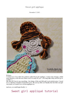 Sweet girl applique crochet pattern