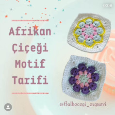 Afrika Çiçeği motif tarifi 🌸. .