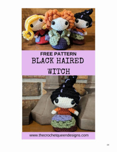 Black Haired Witch crochet pattern