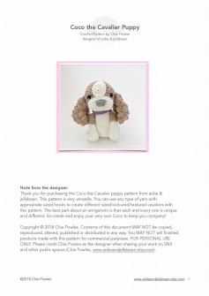 Coco the Cavalier Puppy Crochet Pattern