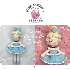 Crochet pattern for a doll wearing a flared skirt