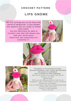 CROCHET PATTERN LIPS GNOME