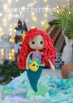 CROCHET PATTERN MERMAID with red hair