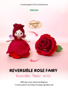 Crochet pattern | US crochet terms ENGLISH REVERSIBLE ROSE FAIRY Reversible Flower series