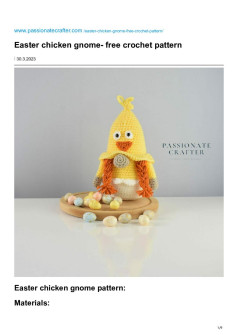 easter chicken gnome free crochet pattern