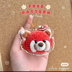 free pattern keychain red panda