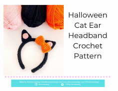 Halloween Cat Ear Headband Crochet Pattern