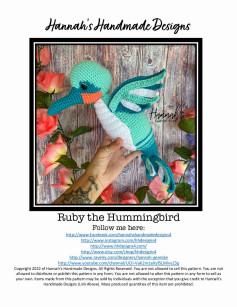 Hannah’s Handmade Designs Ruby the Hummingbird