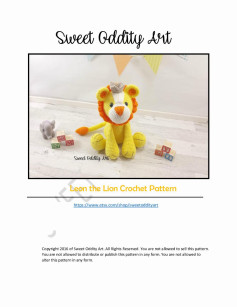 Leon the yellow Lion Crochet Pattern