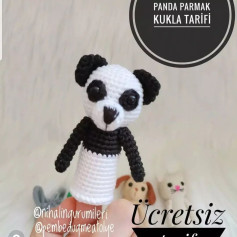 Parmak panda ayısı tığ işi modeli