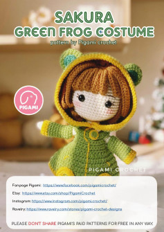 sakura doll mặc áo choàng crochet pattern